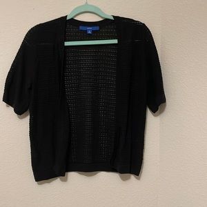 Small cardigan, black, no buttons Like New. Brand : Apt. 9